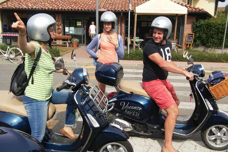 Disfrutando de las vespas
