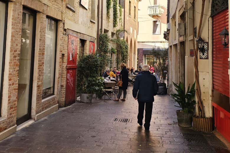 Típica callejuela en el centro de Treviso