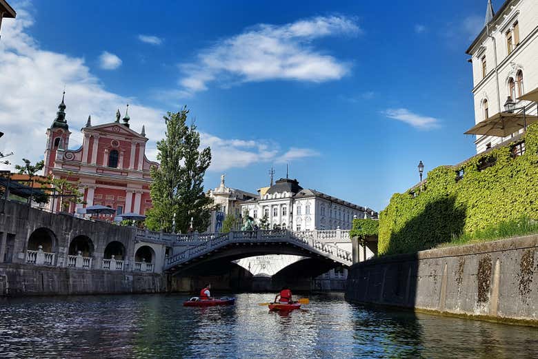 Pontes e edifícios barrocos de Liubliana