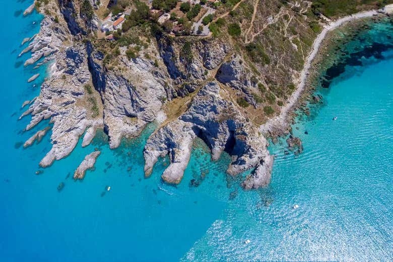 Vue aérienne sur Capo Vaticano