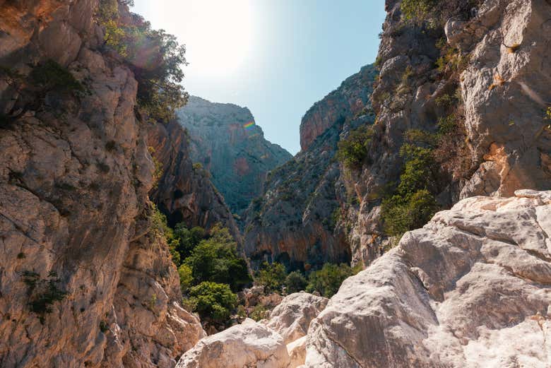 Percorrendo l'imponente Gola di Gorropu