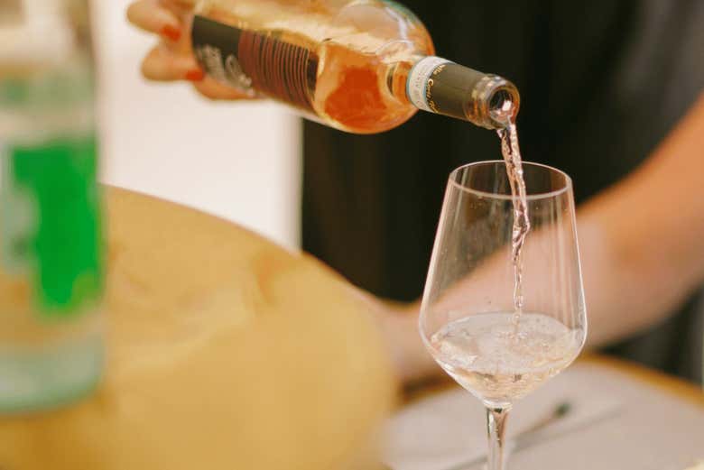 Um dos vinhos da degustação