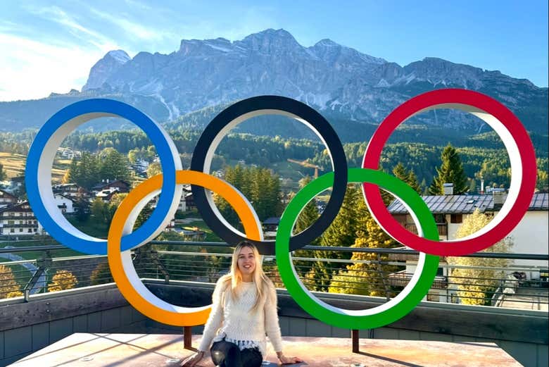 Anillos olímpicos en Cortina d'Ampezzo