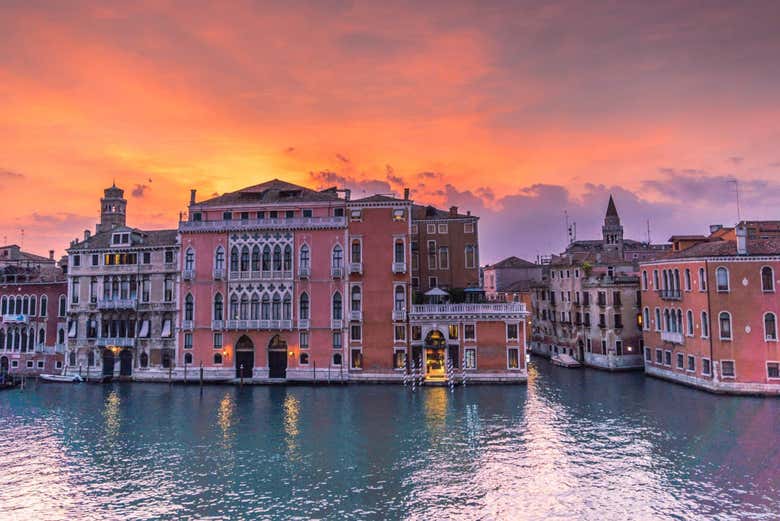 Gondola ride at sunset