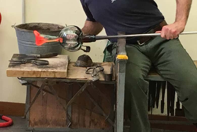 Visiting a glass factory