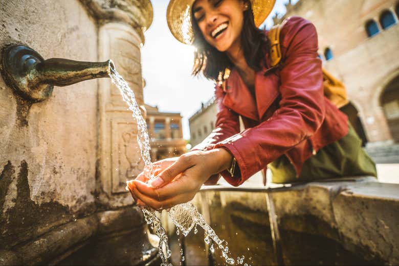 Foto en una fuente de Venecia