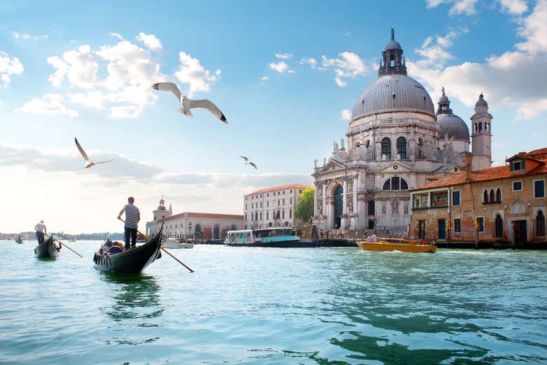 Navegaremos junto a la  iglesia de Santa María della Salute
