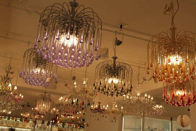 Glass chandeliers
