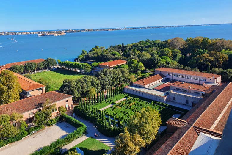 Vista aerea sui Giardini Reali di Venezia