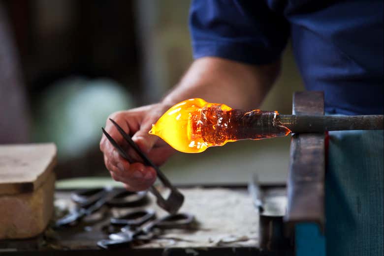 Visitaremos una fábrica de cristal de Murano