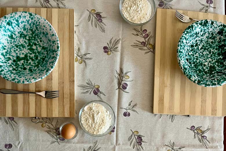 Todo listo para el taller de pasta
