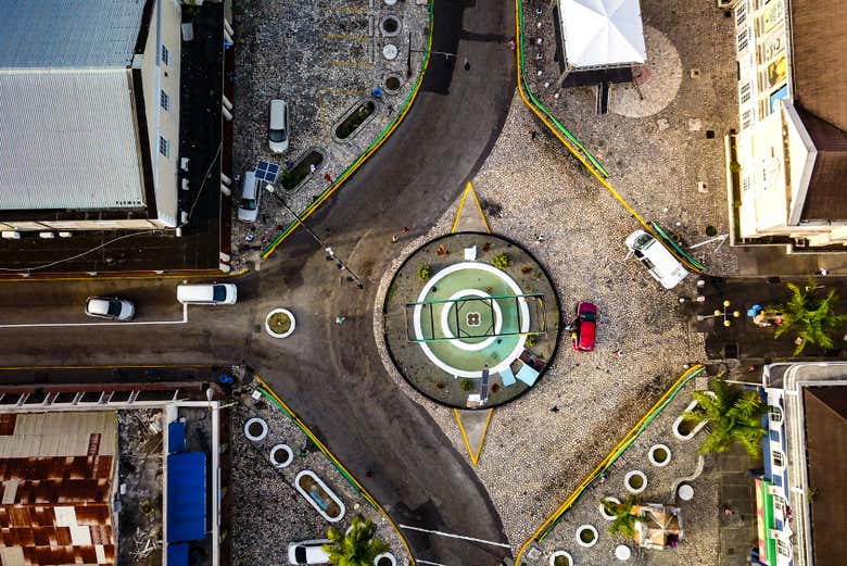 Vista aérea do centro de Montego Bay