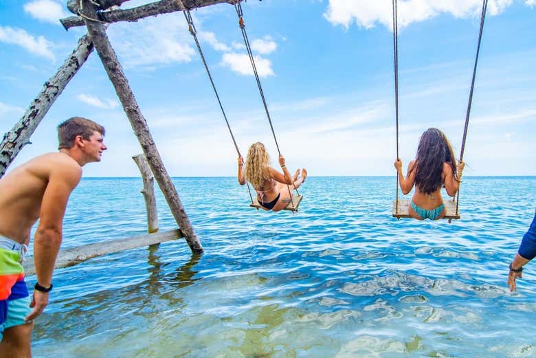 Área de descanso junto al mar Caribe