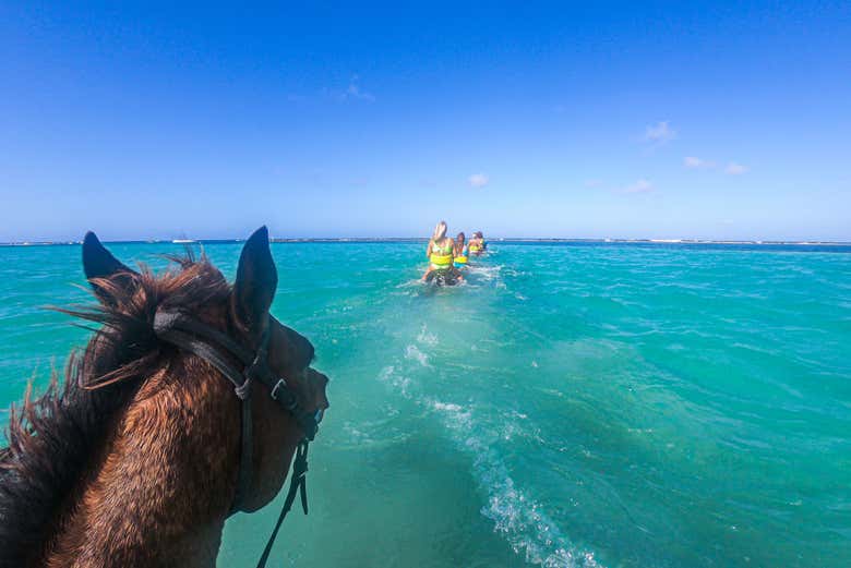 El paseo a caballo por la playa
