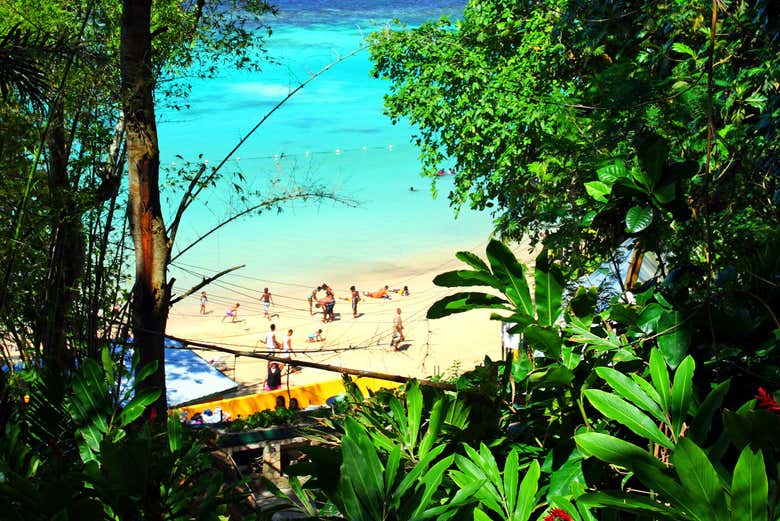 Vista hacia la playa desde el parque del río Dunn