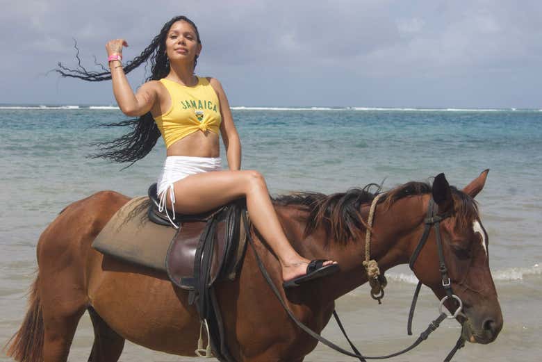 Durante la passeggiata a cavallo a Saint Ann's Bay