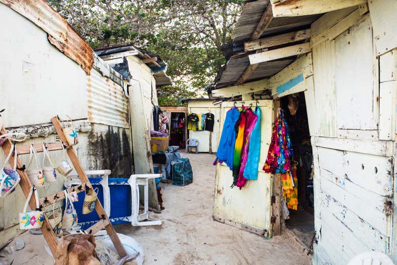 Una tienda de artesanias locales