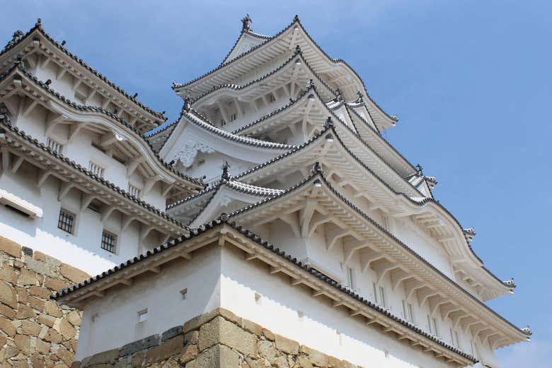 The architectural detail of Himeji Castle