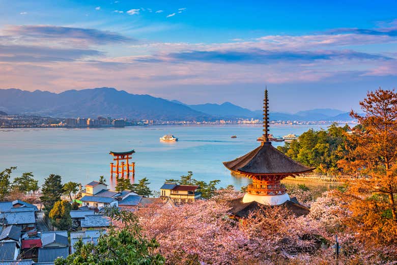 Vista aérea isla Miyajima