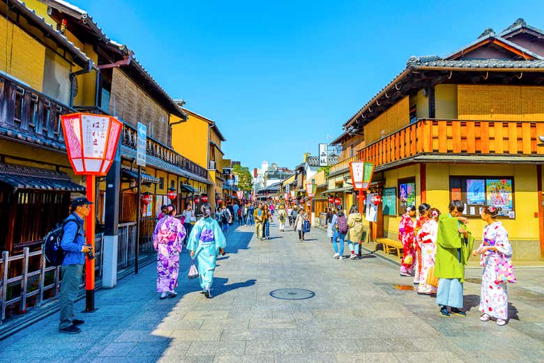Geishas en el barrio de Gion