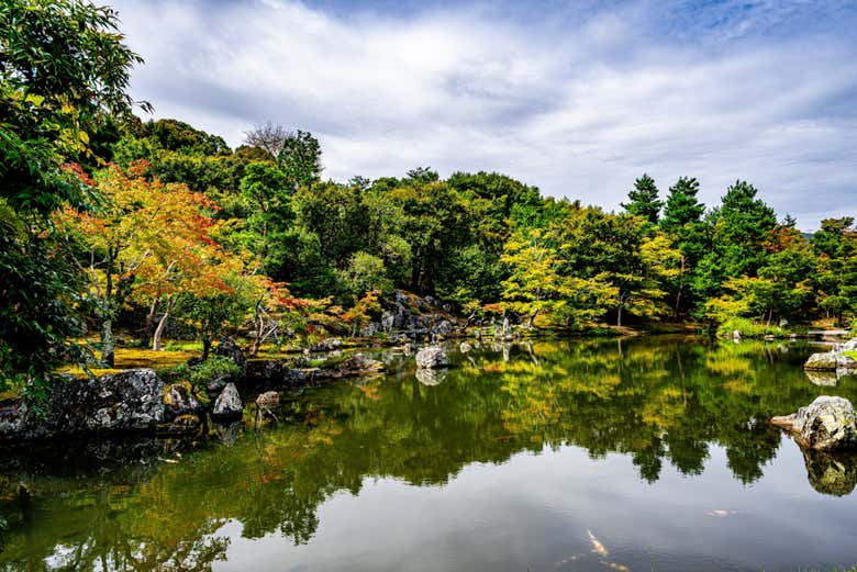 Plan d'eau dans les alentours du temple Tenryu-ji