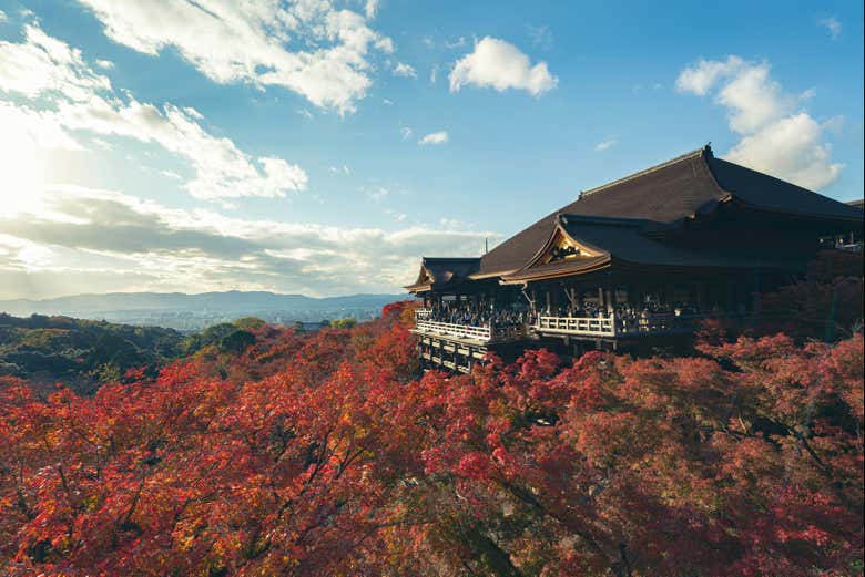 Templo Kiyomizudera, um dos mais famosos de Kyoto