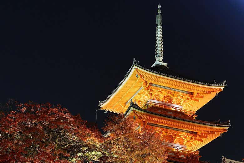 Una de las torres del templo de Kiyomizu-dera