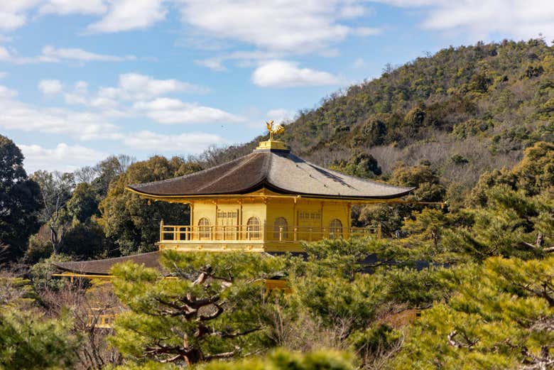 Vue panoramique sur un temple japonais