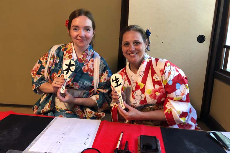 Durante l'esperienza di calligrafia