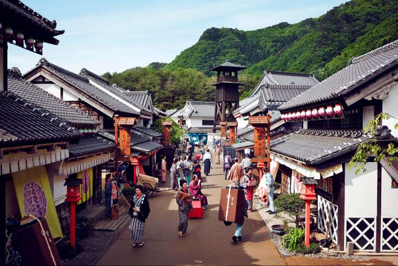 Vue panoramique du parc Edo Wonderland Nikko Edomura
