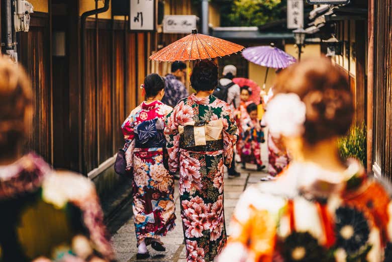 Gueixas nas ruas de Kyoto