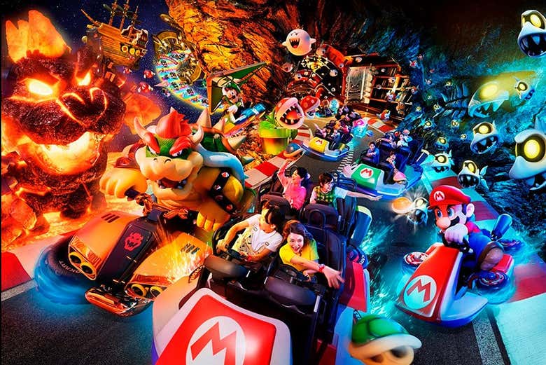 Viajando en los coches de Mario Bross