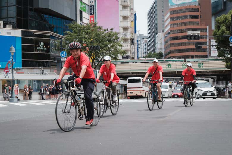 Durante a rota de bicicleta