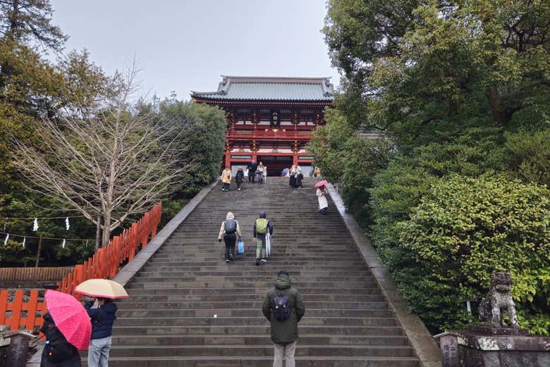Entrada al santuario Tsurugaoka Hachimangu