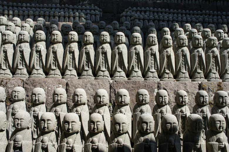Esculturas en el templo Hase-dera