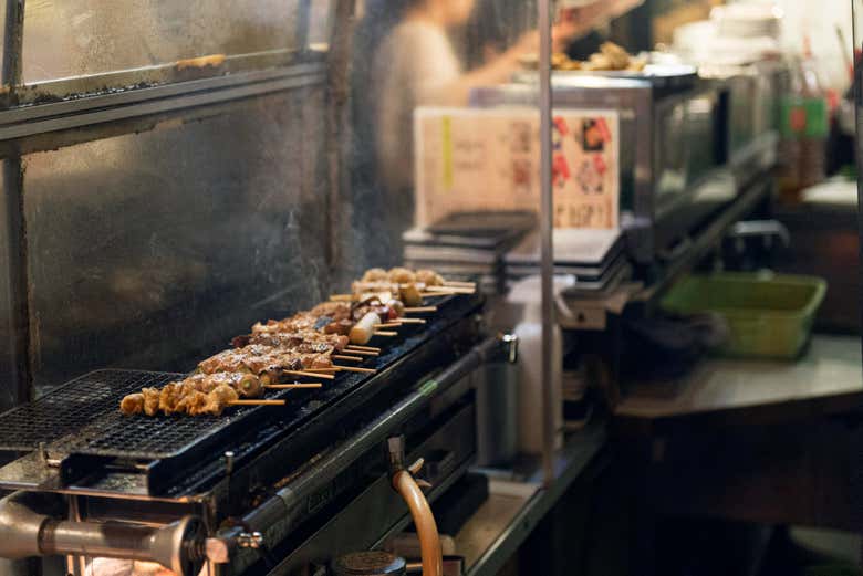 Espetinhos do mercado de Tsukiji
