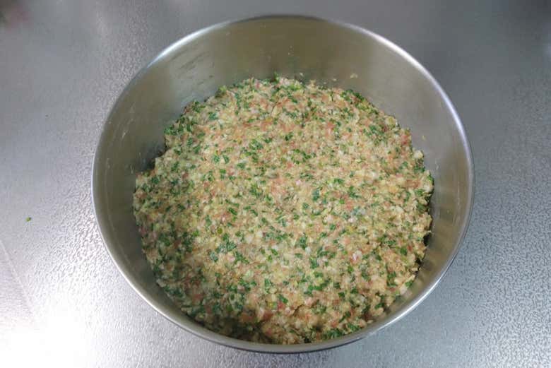 Mezcla para rellenar las gyozas