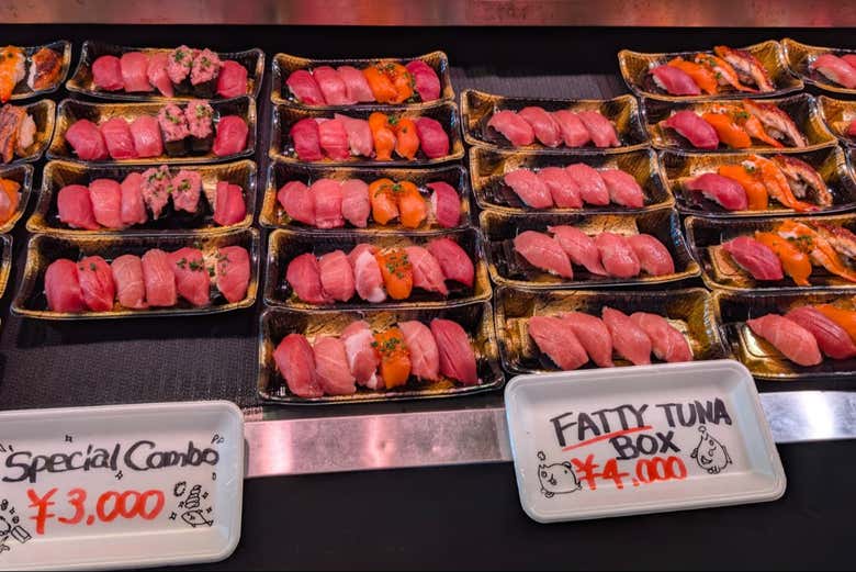 Peixe do mercado de Tsukiji