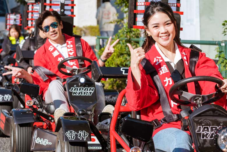 Tout est prêt pour le départ de la balade en kart