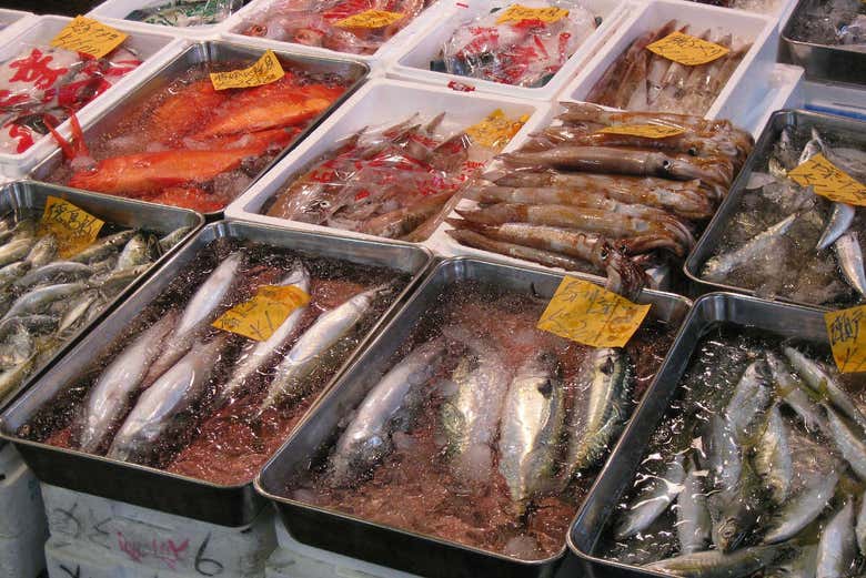 Peixe fresco em Tsukiji