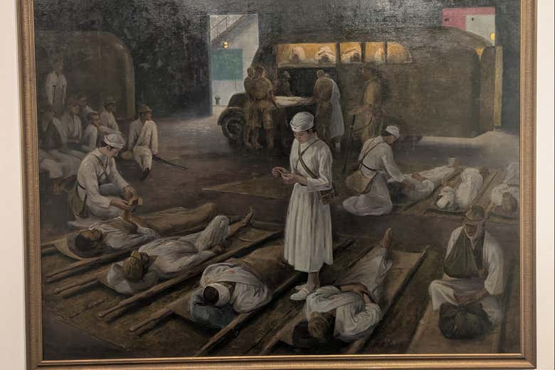 Una pintura sobre la mujer en la guerra 