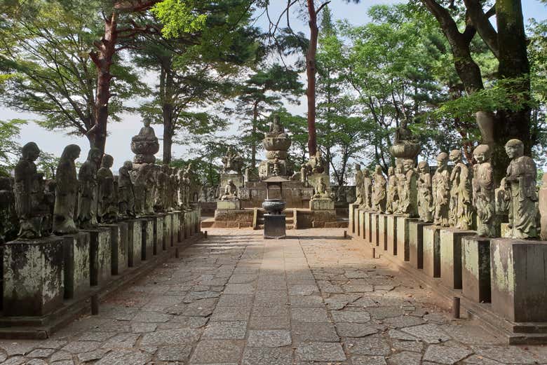 Le 500 statue Rakan nel tempio di Kita-In