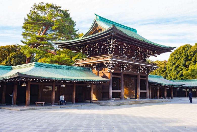 Santuario shintoista Meiji Jingu, nel parco Yoyogi