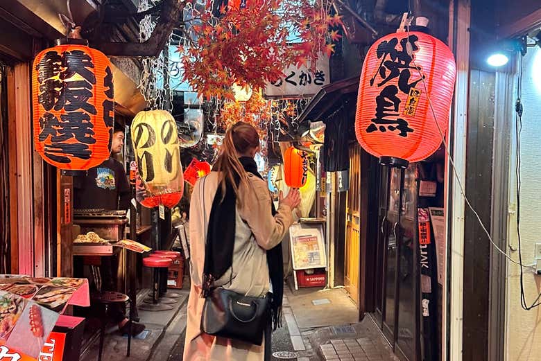 Disfrutando del tour nocturno privado por Tokio