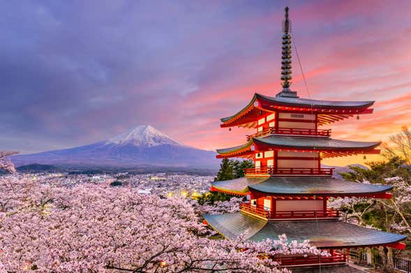 Excursão ao monte Fuji, lago Kawaguchi e pagode Chureito