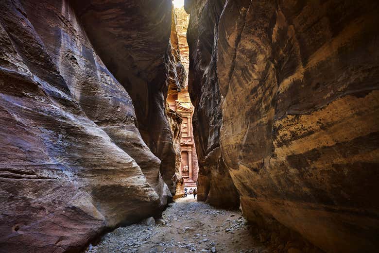Vista de Petra desde el desfiladero