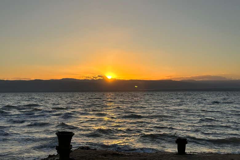 Entardecer sobre o Mar Morto
