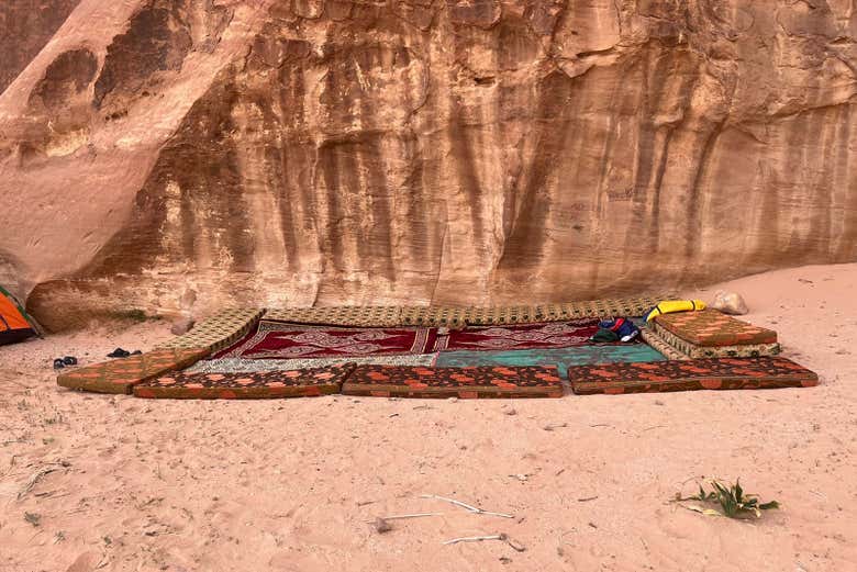 Tudo pronto para a noite no deserto