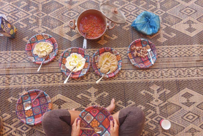 Jantar no deserto de Wadi Rum