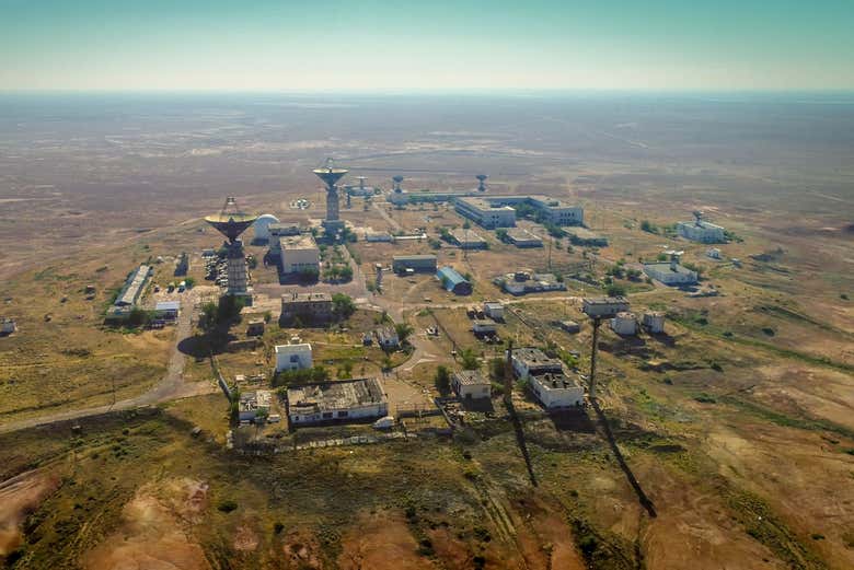 Vista panorámica de la estación de comunicaciones espaciales